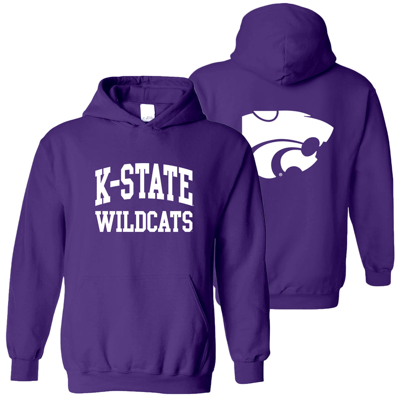 Kansas State University Wildcats Front and Back Print Cotton Hoodie - Purple