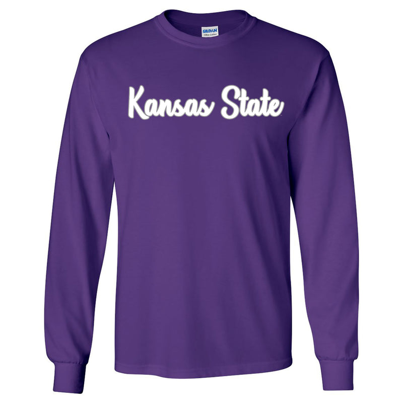 Kansas State University Wildcats Basic Script Cotton Long Sleeve T-Shirt - Purple
