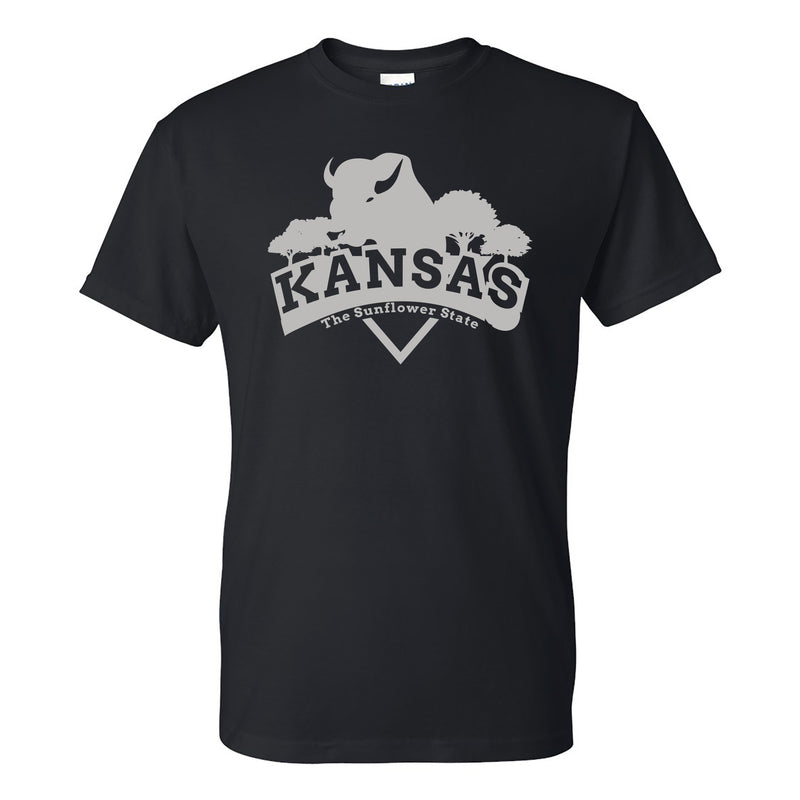 Kansas Buffalo Arch T-Shirt - Black