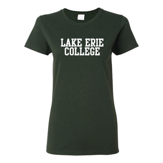 Lake Erie College Storm Basic Block Women's Short Sleeve T Shirt - Forest