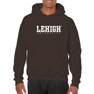 Lehigh University Mountain Hawks Basic Block Hoodie - Dark Chocolate