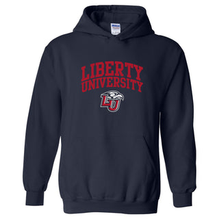 Liberty University Flames Arch Logo Heavy Blend Hoodie - Navy