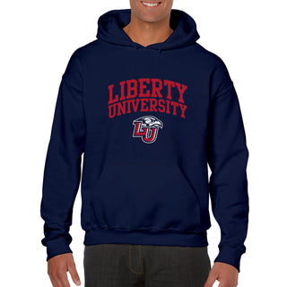 Liberty University Flames Arch Logo Heavy Blend Hoodie - Navy