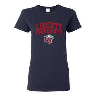 Liberty University Flames Arch Logo Women's T Shirt - Navy