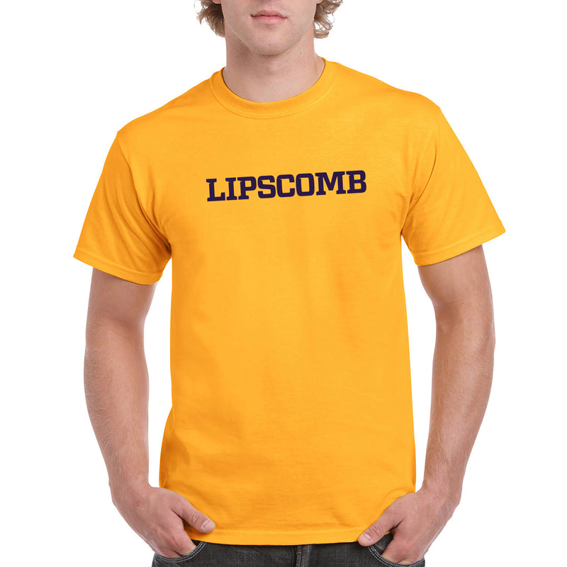 Lipscomb University Bisons Basic Block Short Sleeve T Shirt - Gold