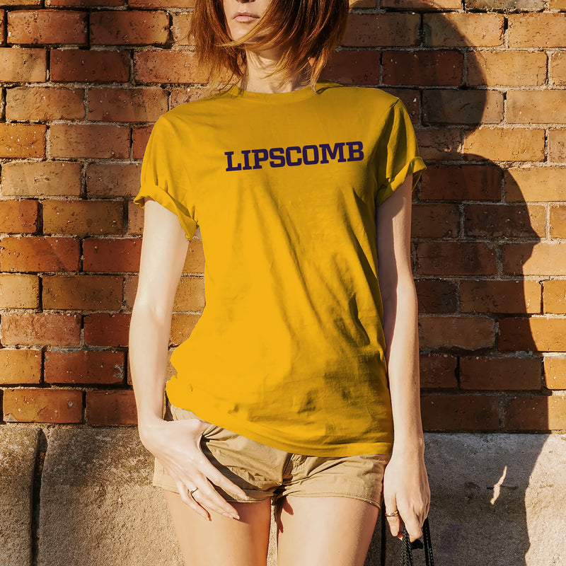 Lipscomb University Bisons Basic Block Short Sleeve T Shirt - Gold