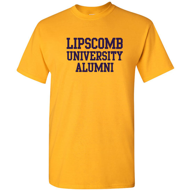 Lipscomb University Bisons Alumni Basic Block Short Sleeve T Shirt - Gold