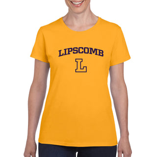 Lipscomb University Bisons Arch Logo Women's Short Sleeve T Shirt - Gold