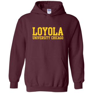 Loyola University Chicago Ramblers Basic Block Hoodie - Maroon