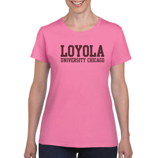 Loyola University Chicago Ramblers Basic Block Women's Short Sleeve T-Shirt - Azalea