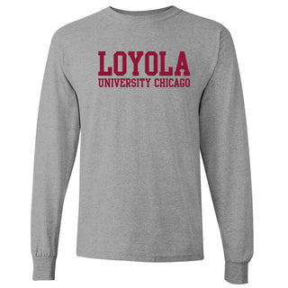 Loyola Chicago Ramblers Basic Block Long Sleeve T Shirt - Sport Grey