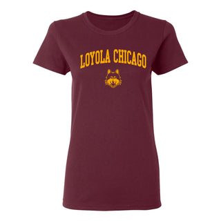 Loyola Chicago Ramblers Arch Logo Women's T Shirt - Maroon