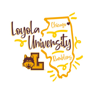 Loyola University Chicago Ramblers Playful Sketch Short Sleeve T Shirt - White