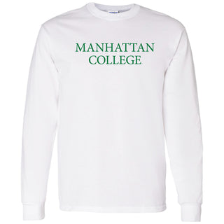 Manhattan College Jaspers Basic Block Long Sleeve T Shirt - White