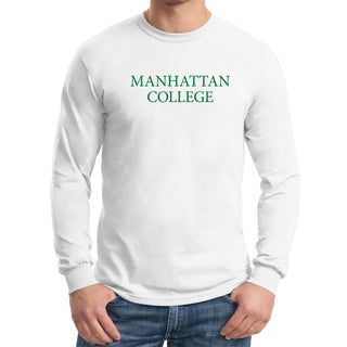 Manhattan College Jaspers Basic Block Long Sleeve T Shirt - White