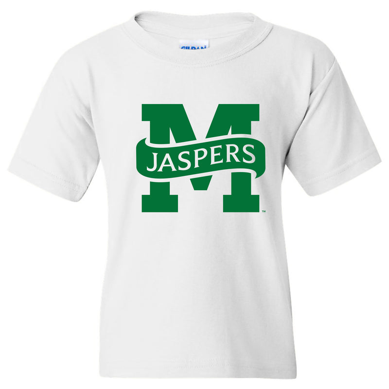 Manhattan College Jaspers Primary Logo Short Sleeve Youth T Shirt - White