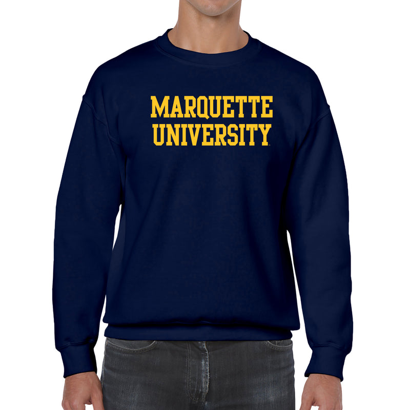Marquette University Golden Eagles Basic Block Crewneck - Navy