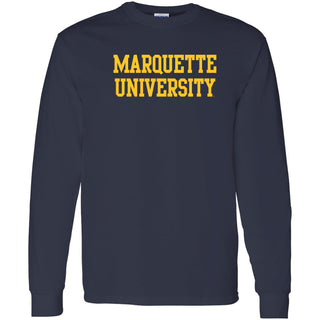 Marquette University Golden Eagles Basic Block Long Sleeve - Navy