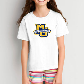 Marquette University Golden Eagles Primary Logo Youth T-Shirt - White