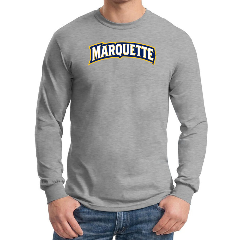 Marquette University Golden Eagles Institutional Logo Long Sleeve - Sport Grey