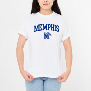 Memphis Tigers Arch Logo Womens T-Shirt - White