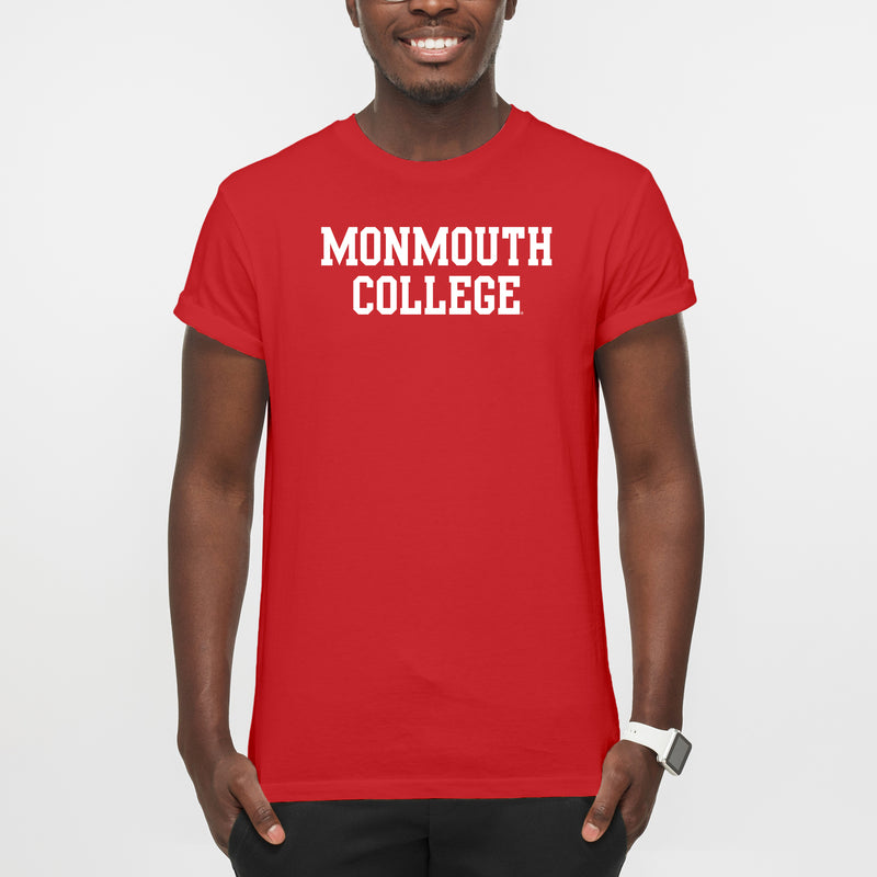 Monmouth College Fighting Scots Basic Block Short Sleeve T Shirt - Red