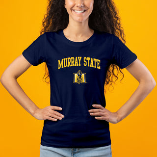 Murray State University Racers Arch Logo Women's Short Sleeve T Shirt - Navy