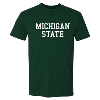 Michigan State University Spartans Basic Block Next Level Short Sleeve T Shirt - Forest Green