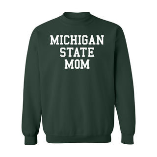 Michigan State Spartans Basic Block Mom Crewneck Sweatshirt - Forest