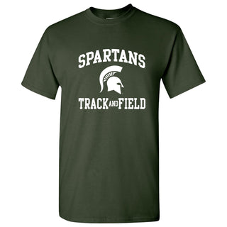 Michigan State University Spartans Arch Logo Track & Field Short Sleeve T-Shirt - Forest