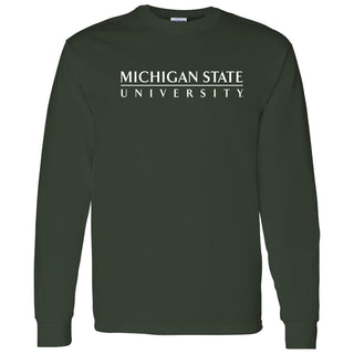 Michigan State University Spartans Institutional Logo Long Sleeve T-Shirt - Forest