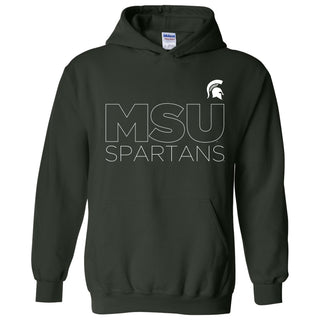 Michigan State University Spartans Modern Outline Hoodie - Forest