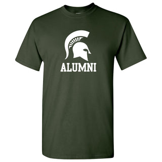 Michigan State University Spartans Primary Logo Alumni Basic Cotton Short Sleeve T Shirt - Forest