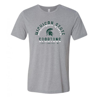 Michigan State University Spartans Division Arch Canvas Triblend Short Sleeve T Shirt - Athletic Grey