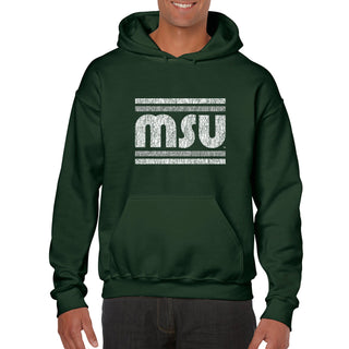 Michigan State University Spartans Retro Underline Hoodie - Forest