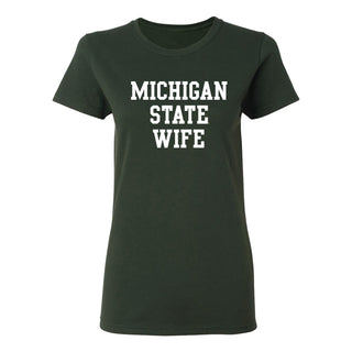 Michigan State Spartans Basic Block Wife Women's T Shirt - Forest