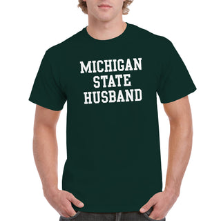 Michigan State Spartans Basic Block Husband T Shirt - Forest