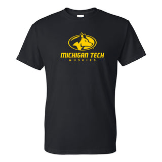 Michigan Technological University Huskies Primary Logo Cotton T-Shirt - Black