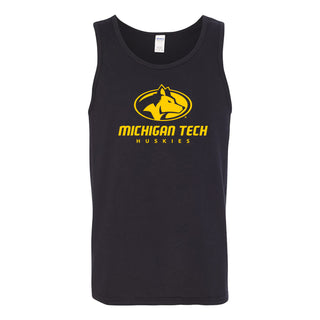 Michigan Technological University Huskies Primary Logo Cotton Tank Top - Black