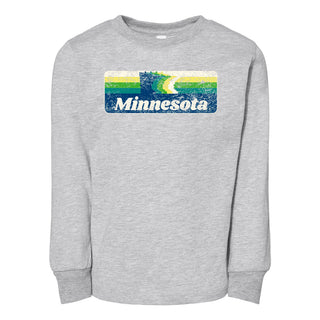 Minnesota Retro Rainbow Toddler Long Sleeve - Athletic Heather