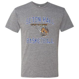 Seton Hall University Pirates Retro Basketball Short Sleeve T Shirt - Premium Heather