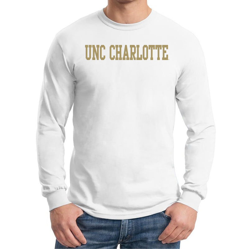 UNC Charlotte Forty-Niners Basic Block Long Sleeve T Shirt - White