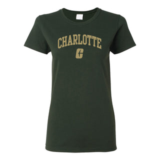 UNC Charlotte Forty-Niners Arch Logo Womens Short Sleeve T Shirt - Forest