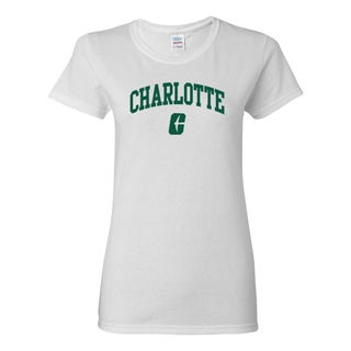 UNC Charlotte Forty-Niners Arch Logo Womens Short Sleeve T Shirt - White