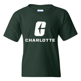 UNC Charlotte Forty-Niners Primary Logo Youth Short Sleeve T Shirt - Forest