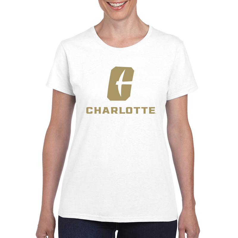 UNC Charlotte Forty-Niners Primary Logo Womens Short Sleeve T Shirt - White