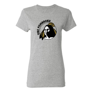 UNC Pembroke Braves Primary Logo Women's T Shirt - Sport Grey