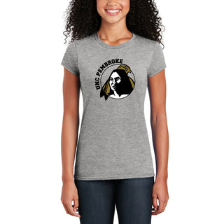 UNC Pembroke Braves Primary Logo Women's T Shirt - Sport Grey