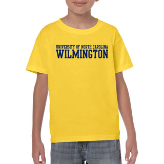 UNC Wilmington Seahawks Basic Block Youth T Shirt - Daisy