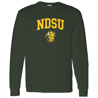 North Dakota State University Bison Arch Logo Long Sleeve T Shirt - Forest